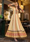 Cream Colour Rayon Print Gown Collection Wholesale Market In Surat Aaradhna 2032